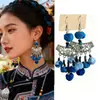 Aretes de Estilo Exótico de Venta Caliente Retro Literario Clásico Dignificado Ganchos para la Oreja Versátil Hueco Moda Borla Colgantes