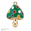 Colgante en forma de hongo, aleación con esmalte, accesorios para manualidades, dijes para joyería, llaveros hechos a mano, pulseras, collares, venta al por mayor