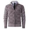 Suéter Cardigan Masculino para Outono e Inverno 2025 de Comércio Exterior Transfronteiriço com Gola Alta, Forrado com Lã e Espessado em Tricô de Chenille Jaqueta Roupas Masculinas