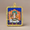 Colgante Thangka del Tíbet Zakilam Cuadrado Aleación de Acero de Titanio Oro Varios Patrones de Minerales Puede Elegir Directo de Fábrica