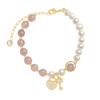 Cadena de cristal de fresa natural para mujer con temperamento, candado de amor, para novias, transferencia, reclutamiento, flor de durazno, abeja, pulsera de cristal