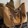 Bolsa de Lona para Mulheres, Grande Capacidade, Novo Modelo 2026, Bolsa de Ombro Casual Versátil, Bolsa de Tecido com Textura, Adequada para a Aula e o Trabalho, Bolsa Tote