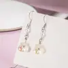 Novos Brincos de Flor e Pérola Tendência Luxo Leve Design de Nicho High-End Doces e Fofos Brincos de Menina Fresca