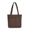 Nueva Bolsa de Tela de Algodón Versátil Casual Ligera Color Sólido Bolsa de Tela Bolsa Tote para el Trabajo y el Viaje Bolsillo para Llevar en la Mano o Debajo del Brazo para el Viaje