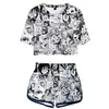 Artículo popular de comercio exterior: Sudadera con capucha impresa en 3D de Manga Blanco y Negro Japonés, Sudadera de Moda para Hombres y Mujeres, Merchandising de Anime
