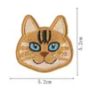 Nuevos parches bordados de cabeza de gato coloridos, parches de gato de dibujos animados termoadhesivos, parches adhesivos para reparar agujeros en la ropa