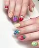 Uñas Vestibles Transfronterizas Europeas y Americanas Al Por Mayor Arte de Uñas Sandía Fresa Puntas de Uñas Postizas Productos Terminados Pegatinas de Uñas de Dibujos Animados Desmontables