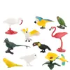 Conjunto de 10 Peças de Estatuetas de Pássaros Modelos Realistas de Pássaros Selvagens em PVC Inclui Papagaio Flamingo Coruja Tucano e Mais Brinquedos Educacionais para Crianças Figuras de Animais