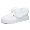 Sapatos Femininos de Inverno com Forro de Pelúcia, Sapatos de Algodão Espessados Transfronteiriços de Tamanho Grande, Botas de Neve Slip-On Versáteis e Modernas, Botas de Algodão Quentes para Exterior