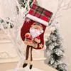 Decoraciones navideñas, colgantes de calcetín de Navidad, muñecos, calcetines de arpillera tridimensionales, bolsas de regalo de Navidad, calcetines de Navidad de piernas largas