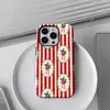 Funda Roja Rayada con Flores Estilo Navidad para iPhone 13 para Niñas, Funda Protectora Anticaídas de Aspecto Premium para iPhone 18Pm