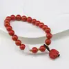 Pulsera Año Zodiacal Rojo Cinabrio, Pulsera de Estilo Étnico Auspiciosa y Atractora de Riqueza, Pulsera de Amistad de Cuentas Rojas de Arena Hecha a Mano