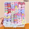 [Venta Caliente Transfronteriza] Gomas de Pelo Pequeñas de Colores 202 Piezas de Niña Color Caramelo Sin Costuras Pasadores para el Cabello