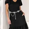 2025 Cadena de Cintura de Cadena Metálica Retro Europea y Americana con Suéter para Mujer Decorativa Versátil de Principios de Primavera Cinturón para Vestido Traje para Mujer