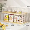 Prateleira de Armazenamento para Mesa de Trabalho Cozinha Organizador Multifuncional em Camadas Mesa de Jantar Lanche Mesa de Centro Porta-Copos Caixa de Armazenamento para Saquinhos de Chá Bancada