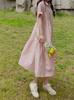 Vestido Chemise Doce de Manga Curta Estilo Francês Feminino Verão Estilo Coreano Solto Estilo Mori Vestido Boneca Primeiro Amor