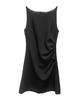 Verano Nuevo Estilo Francés Elegante Plisado Ajustado Vestido Slim de Tirantes Vestido de Novia Dama de Honor Falda