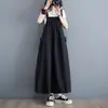 Verão japonês e coreano novo estilo simples sem mangas all-match plus size strap vestido desgaste exterior solto emagrecimento elegante vestido de alça