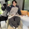 Pijama de Franela de Invierno para Niños, Conjunto Grueso de Coral Fleece Acolchado de Algodón para Hogar para Niñas y Bebés