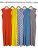 Vestido Midi Plissado Estilo Novo Primavera-Verão 2026 Sem Mangas Emagrecedor com Gola Redonda Pulôver, Elegante Vestido com Estampa de Linhas para Mulheres