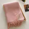 Bufanda de mezcla de lana de color liso con borlas estilo coreano para otoño e invierno, unisex para parejas, calentador de cuello grueso y cálido