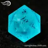Conjunto de Dados de 7 Peças Aquamarina Fosca Burst para Dungeons and Dragons Jogo de Mesa Multilados Cristalinos Dados Dnd Dados Burst