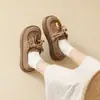 Zapatos Birkenstock de Suela Gruesa para Mujer 2025 Otoño Nuevos Planos Retro con Cordones, Mocasines Versátiles con Adorno de Perlas y Plataforma para Aumentar la Altura