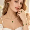 Estilo Coreano Nuevo Trébol Moda Aretes de Tachuela Suerte Collar Pulsera Anillo Set de Joyería Más Vendido Adornos Fábrica
