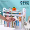 Caja de almacenamiento de libros de gran capacidad, un gran organizador para libros, perfecta para dormitorios de estudiantes, estanterías y bolsas para libros; transparente, a prueba de humedad y a prueba de polvo