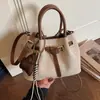 Bolso Cubo Mate Retro de Moda con Diseño Único, Bolso de Mano Color-Blocking, Bolso Cruzado de Viaje Trendy y Elegante