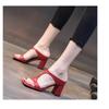 Sandálias romanas europeias e americanas, estilo francês feminino, roupa de verão para todos os gostos, famosas na Internet, bico quadrado, bico aberto, salto grosso de uma personagem, sandálias de salto alto