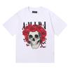 Camiseta de Manga Corta Amiri Peso Pesado Verano Holgada para Hombre y Mujer High Street Lujo Accesible Marca Americana de Moda Vtg Pareja Manga Media