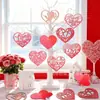 Decoraciones Artesanales de Rodaja de Madera Blanca en Forma de Corazón para el Día de San Valentín, Adornos de Madera para Decoración de Fiesta en Casa