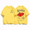 Camiseta Creativa de Fresa para Mujer Holgada Hip-Hop Streetwear Moda Ropa Nueva para Mujer Cintura Completa Cómodo Top de Algodón