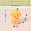 Fofo Estéreo Flocado Artificial Mini Cachorrinho Resina DIY Corrente para Celular Bolsa Chaveiro Acessórios Pequenos Feitos à Mão
