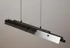 Novo lustre de restaurante, minimalista Bauhaus linear para balcão de bar, ilha de mesa, arte criativa em vidro e ferro de designer