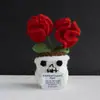 Boneca de Tecido Engraçada Popular Transfronteiriça Plantas Ornamentos de Mesa Plantas em Vasos de Lã Tricotados Buquê de Halloween Presentes