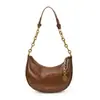 Bolso de Axila con Textura de Nicho Estilo Francés para Mujer 2025 Nuevo Bolso Simple de Media Luna Bolso de Hombro con Cadena de Moda para Viajar
