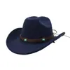 Aliexpress Amazon Sombrero de Copa de Lana de Una Línea para Hombre y Mujer Sombrero de Vaquero Sombrero de Jazz Sombrero de Copa de Ala Ancha Yzd099