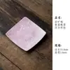 Porta-copos Quadrados de Cerâmica com Gradiente Roxo e Flores Pequenas Pintadas à Mão, Suportes para Copos, Bandejas de Base, Almofadas de Isolamento Térmico, Acessórios para Chá Kung Fu