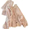Pijama para mujer al por mayor transfronterizo para primavera y otoño, con almohadillas en el pecho, ribete de algodón nube, manga larga y pantalón, conjunto fino para estar en casa