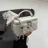 Nova Moda Portátil Pequeno Quadrado Saco All-match Estilo Estrangeiro Caixa Saco Alta Cor Sentido Cadeia Rômbico Crossbody Bolsa Cosmética Bolsa