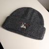 Gorro de punto con diseño de cachorro para mujer, de invierno, de lana gruesa, cálido y resistente al frío, con protección para las orejas.