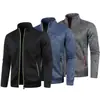 Otoño e Invierno Ropa de Punto para Hombre con Cremallera Larga Mangas Terciopelo Delgado Tops de Moda Chaquetas de Punto Tallas Grandes Conjunto de Tres Piezas para Hombre