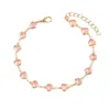 Moda Transfronteriza Europea y Americana Elegante Versátil Gradiente Color Caramelo Corazón de Cristal Tobillera Estilo Vacaciones de Verano Accesorio para el Pie Gradiente