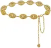 Accesorios de Cadena para la Cintura para Mujeres, Estilo Étnico Bohemio Retro, Cinturón de Cadena de Metal Plateado de Alta Gama con Cinturón de Falda