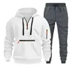 Sudadera con capucha para hombre de talla europea para primavera y otoño con cremallera, sudadera de múltiples bolsillos, conjunto de sudaderas casuales deportivas