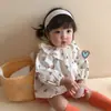 Agotado, Sin Reemplazo en Tops para Bebé de Primavera y Otoño, Ropa de Manga Larga para Salidas Infantiles, Camisas Florales con Cuello, Pantalones Harem