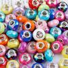 14mm acrílico grande buraco roda contas de superfície de corte cor ábaco espaçador contas diy pulseira jóias acessórios frisado material frisado