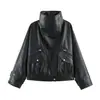 Chaqueta de Motocicleta para Mujer Estilo Europeo y Americano Transfronterizo 2026 Nueva Moda Elegante Efecto Piel 4341803